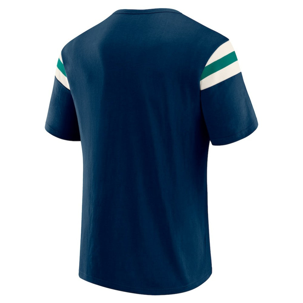 Seattle Mariners Darius Rucker Collection by Fanatics Distressed Sleeve Stripe T-Shirt - Navy T-shirts