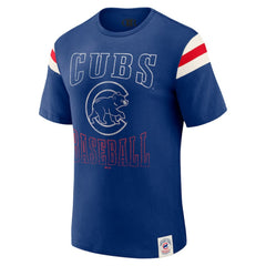 Chicago Cubs Darius Rucker Collection by Fanatics Distressed Sleeve Stripe T-Shirt - Royal T-shirts