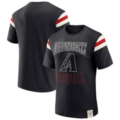 Arizona Diamondbacks Darius Rucker Collection by Fanatics Distressed Sleeve Stripe T-Shirt - Black T-shirts