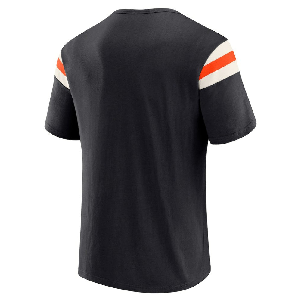 Baltimore Orioles Darius Rucker Collection by Fanatics Distressed Sleeve Stripe T-Shirt - Black T-shirts