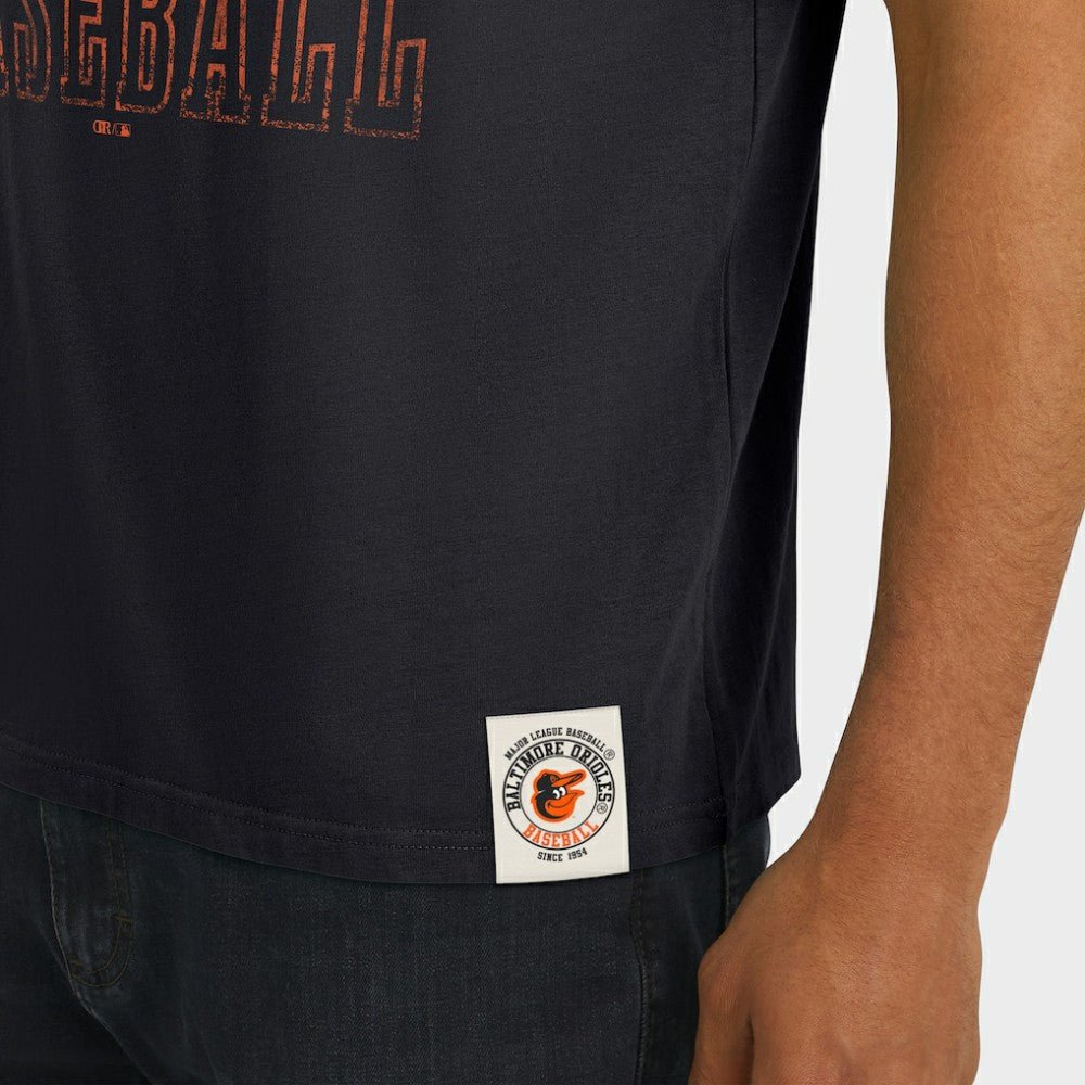 Baltimore Orioles Darius Rucker Collection by Fanatics Distressed Sleeve Stripe T-Shirt - Black T-shirts