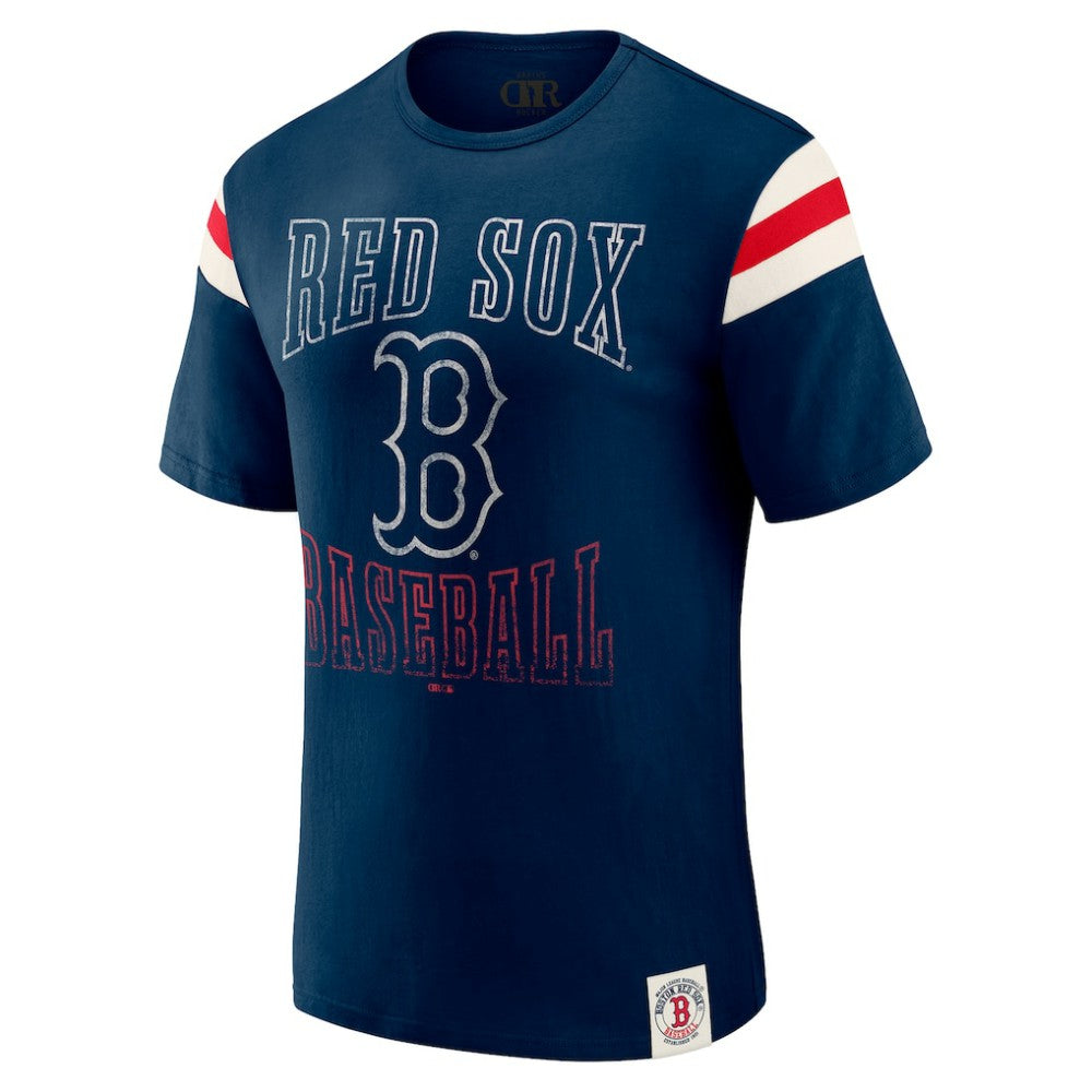 Boston Red Sox Darius Rucker Collection by Fanatics Distressed Sleeve Stripe T-Shirt - Navy T-shirts