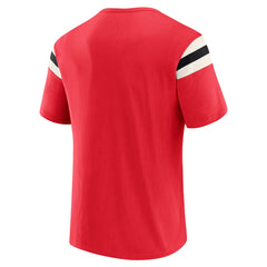 Cincinnati Reds Darius Rucker Collection by Fanatics Distressed Sleeve Stripe T-Shirt - Red T-shirts