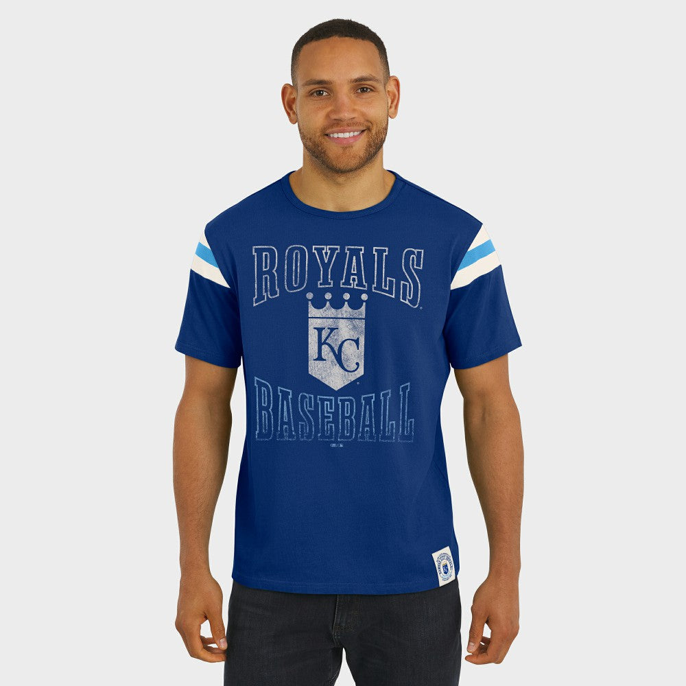 Kansas City Royals Darius Rucker Collection by Fanatics Distressed Sleeve Stripe T-Shirt - Royal T-shirts