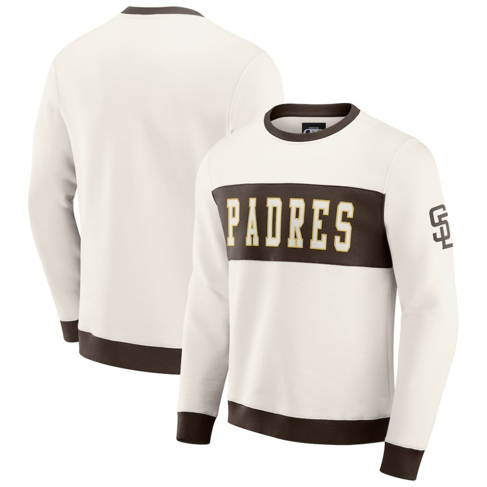 San Diego Padres Darius Rucker Collection by Fanatics Colorblock Crewneck Sweatshirt - Cream Sweatshirts