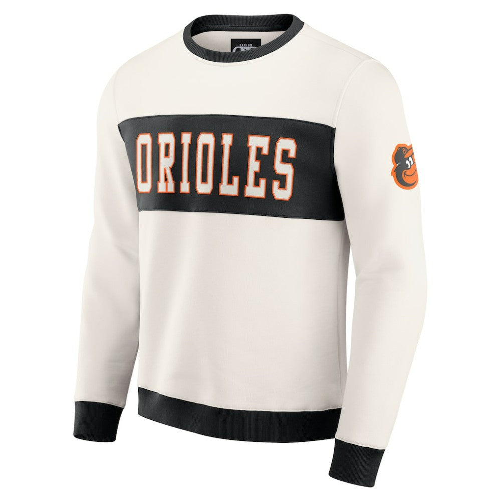 Baltimore Orioles Darius Rucker Collection by Fanatics Colorblock Crewneck Sweatshirt - Cream Sweatshirts