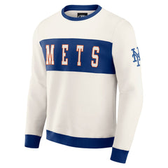New York Mets Darius Rucker Collection by Fanatics Colorblock Crewneck Sweatshirt - Cream Sweatshirts