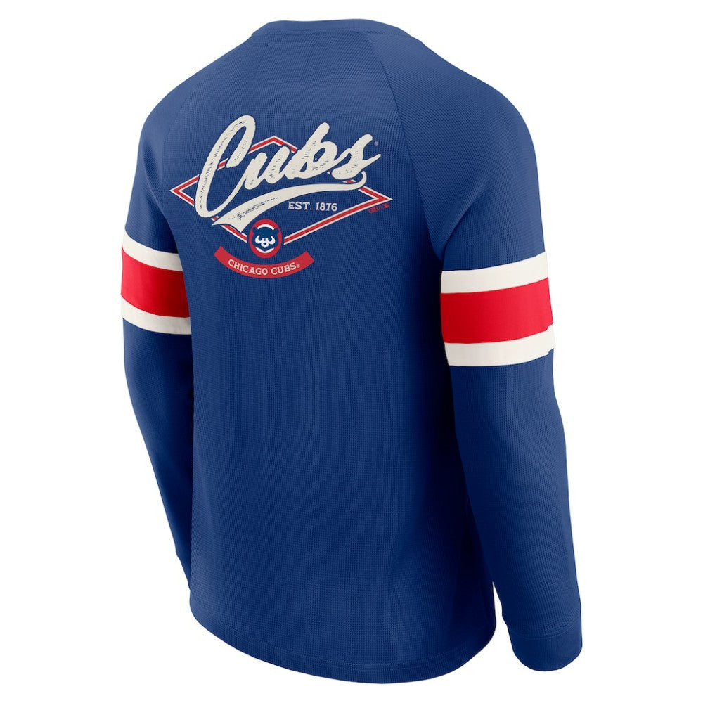 Chicago Cubs Darius Rucker Collection by Fanatics Waffle-Knit Raglan Long Sleeve Henley T-Shirt - Royal T-shirts