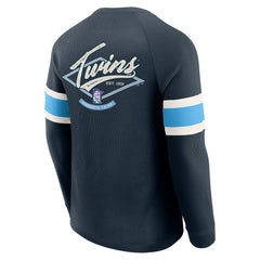 Minnesota Twins Darius Rucker Collection by Fanatics Waffle-Knit Raglan Long Sleeve Henley T-Shirt - Navy T-shirts