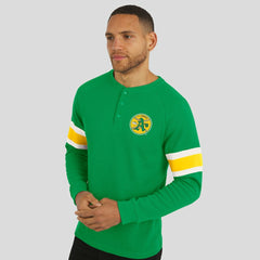 Athletics Darius Rucker Collection by Fanatics Waffle-Knit Raglan Long Sleeve Henley T-Shirt - Green T-shirts