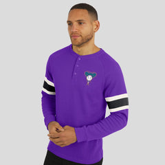 Arizona Diamondbacks Darius Rucker Collection by Fanatics Waffle-Knit Raglan Long Sleeve Henley T-Shirt - Purple T-shirts