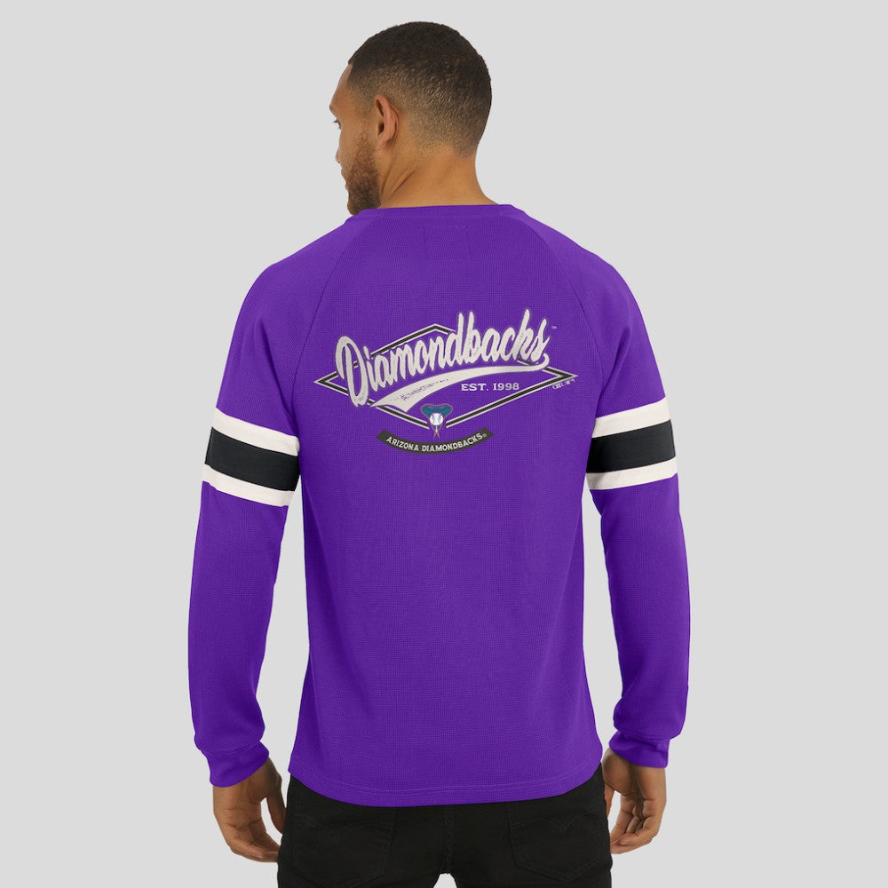Arizona Diamondbacks Darius Rucker Collection by Fanatics Waffle-Knit Raglan Long Sleeve Henley T-Shirt - Purple T-shirts