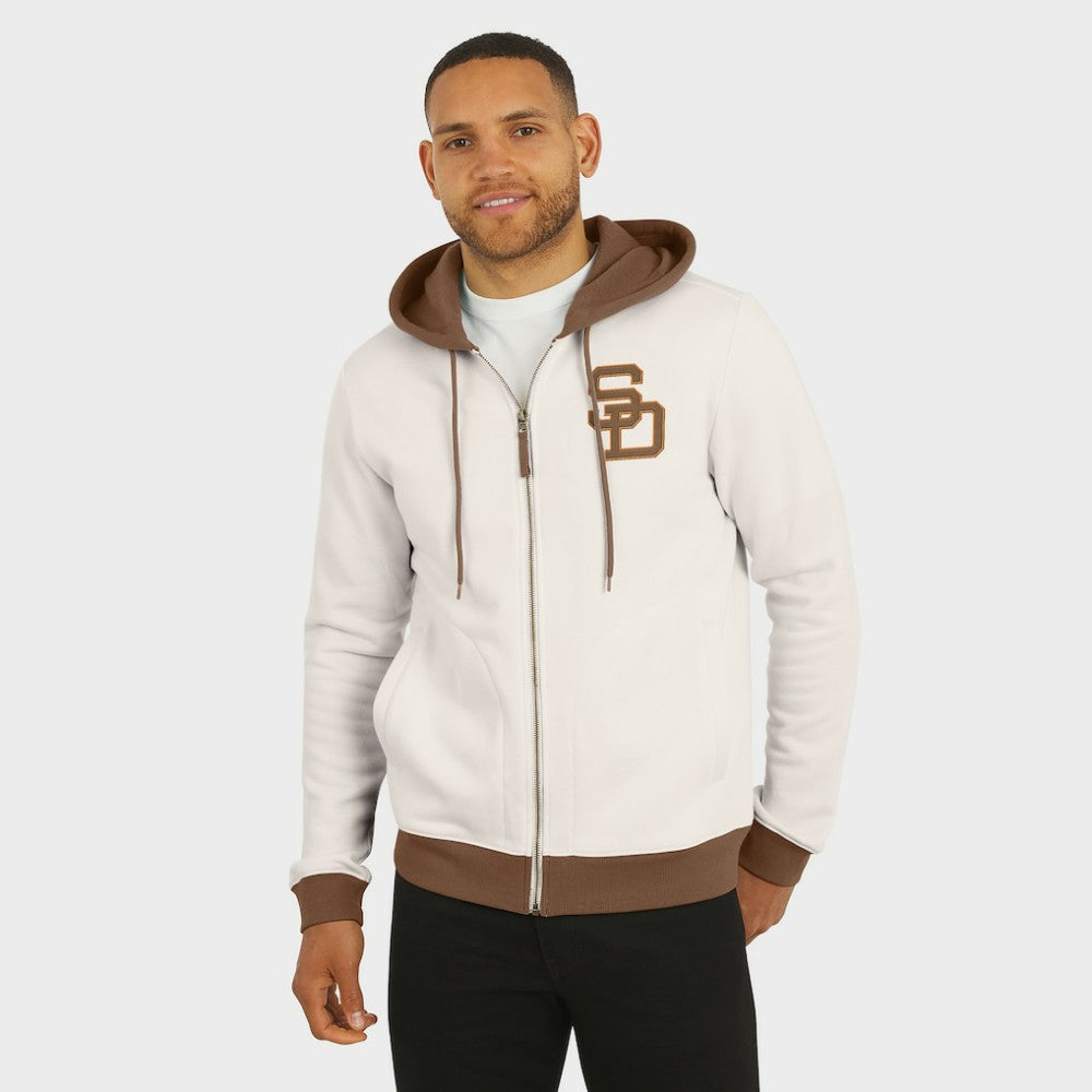 San Diego Padres Darius Rucker Collection by Fanatics Men's Polar Fleece Full-Zip Hoodie - Cream Hoodies