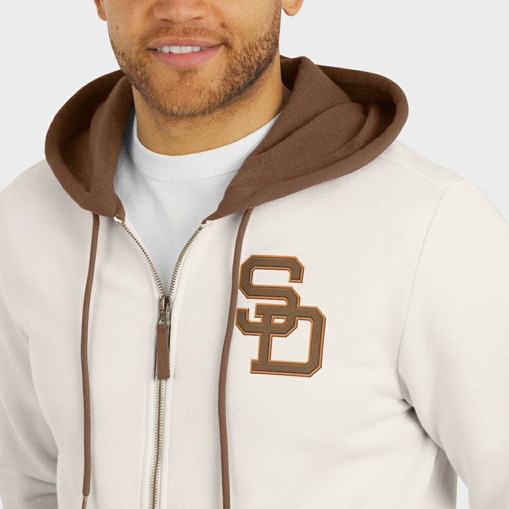 San Diego Padres Darius Rucker Collection by Fanatics Men's Polar Fleece Full-Zip Hoodie - Cream Hoodies