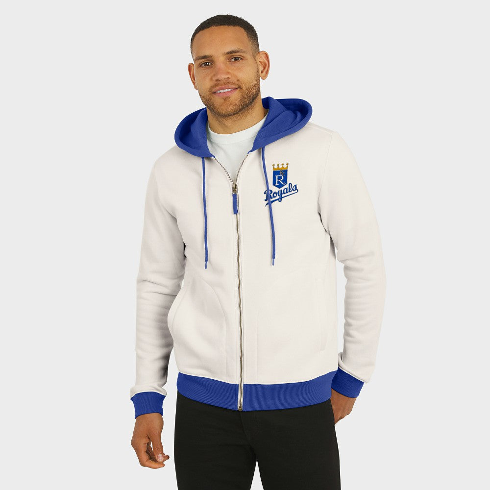 Kansas City Royals Darius Rucker Collection by Fanatics Men's Polar Fleece Full-Zip Hoodie - Cream Hoodies
