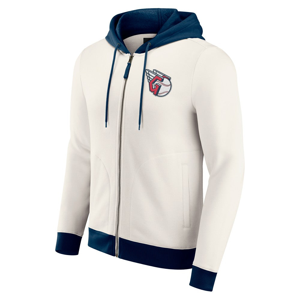 Cleveland Guardians Darius Rucker Collection by Fanatics Men's Polar Fleece Full-Zip Hoodie - Cream Hoodies