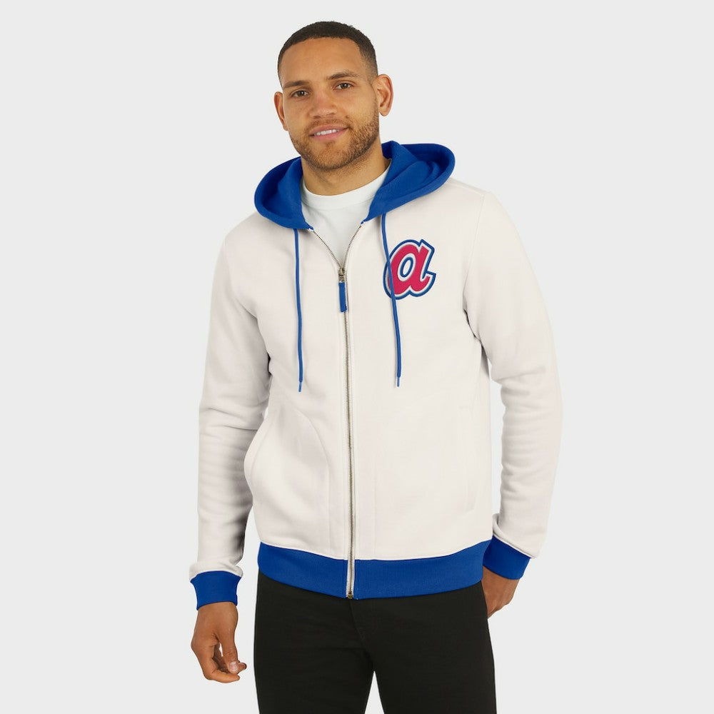 Atlanta Braves Darius Rucker Collection by Fanatics Men's Polar Fleece Full-Zip Hoodie - Cream Hoodies