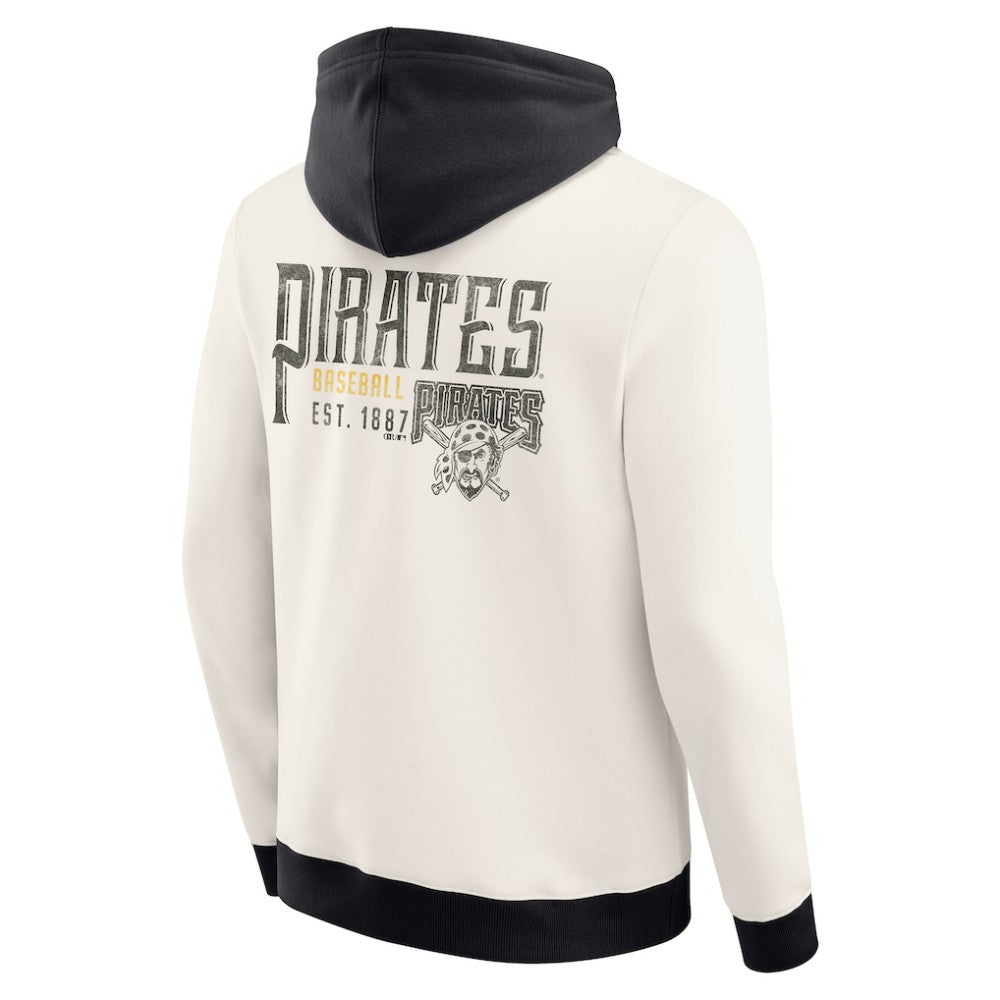 Pittsburgh Pirates Darius Rucker Collection by Fanatics Men's Polar Fleece Full-Zip Hoodie - Cream Hoodies