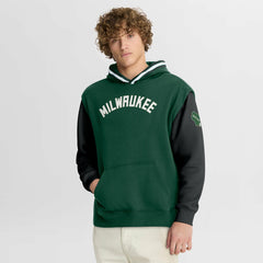 Milwaukee Bucks Half Court Shot Clock Fastbreak Hoodie Hunter Green/Black