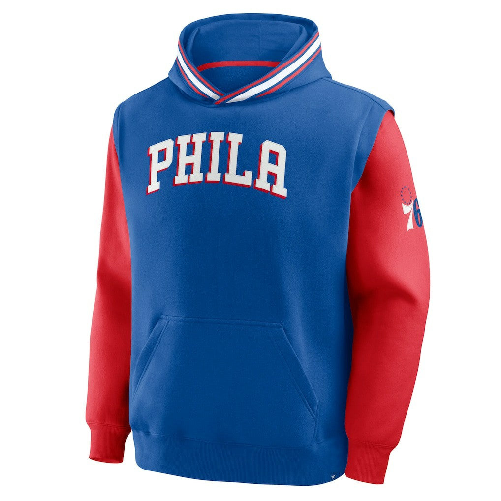 Philadelphia 76ers Half Court Shot Clock Fastbreak Hoodie Royal/Red