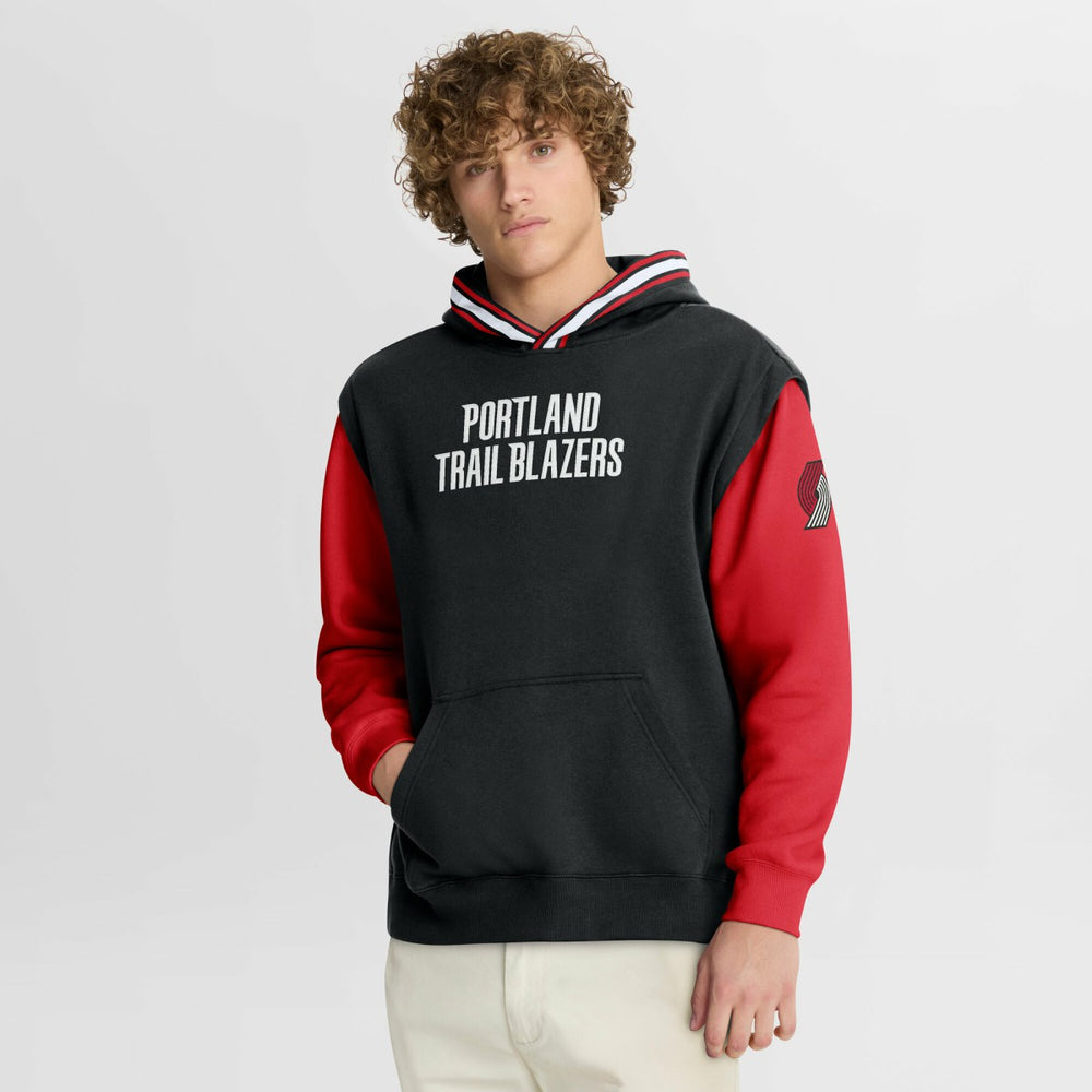 Portland Trail Blazers Half Court Shot Clock Fastbreak Hoodie Black/Red