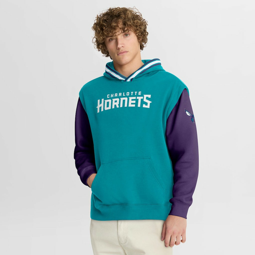 Charlotte Hornets Half Court Shot Clock Fastbreak Hoodie Teal/Purple