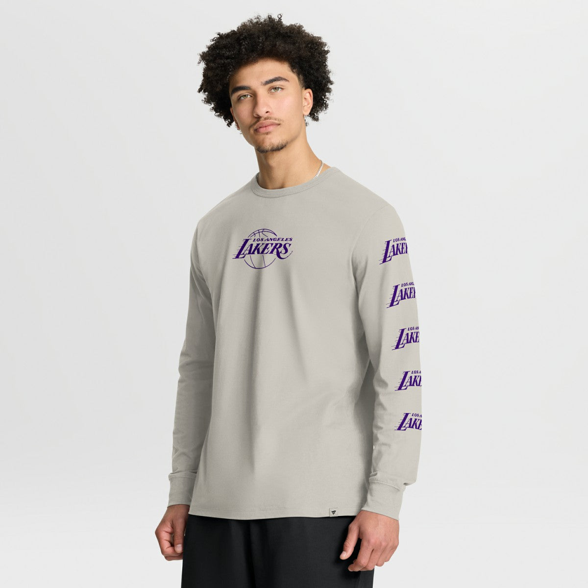 Los Angeles Lakers Crossover Collection Ball Screen Action Premium Long Sleeve T-Shirt Cream