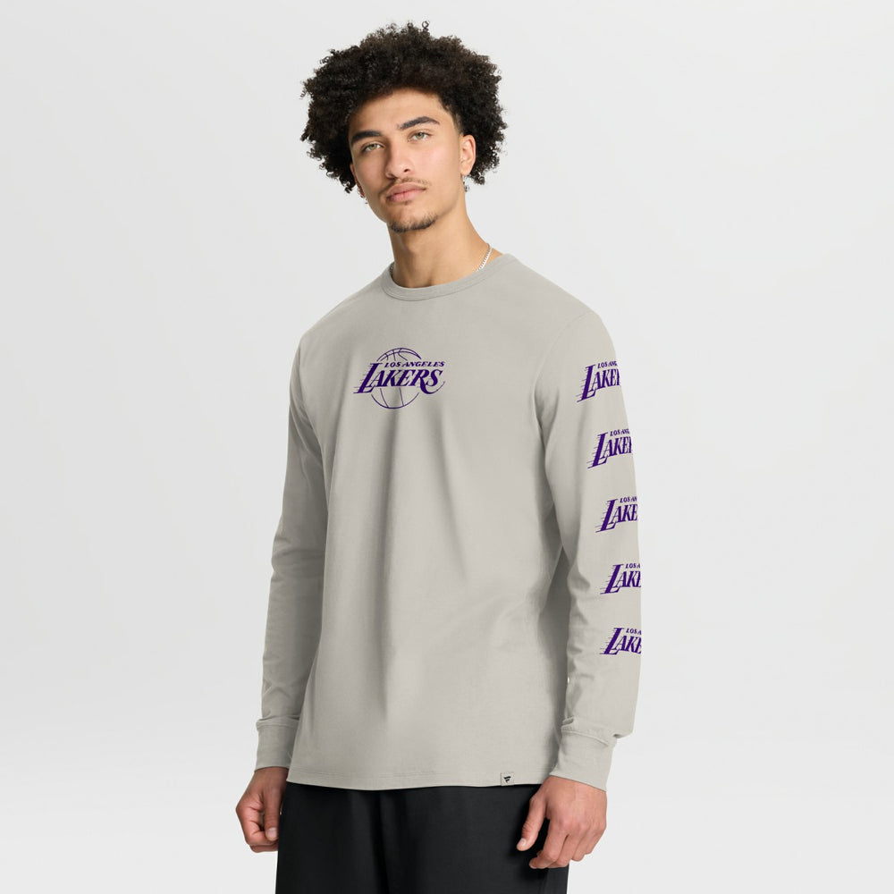 Los Angeles Lakers Crossover Collection Ball Screen Action Premium Long Sleeve T-Shirt Cream