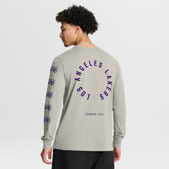 Los Angeles Lakers Crossover Collection Ball Screen Action Premium Long Sleeve T-Shirt Cream