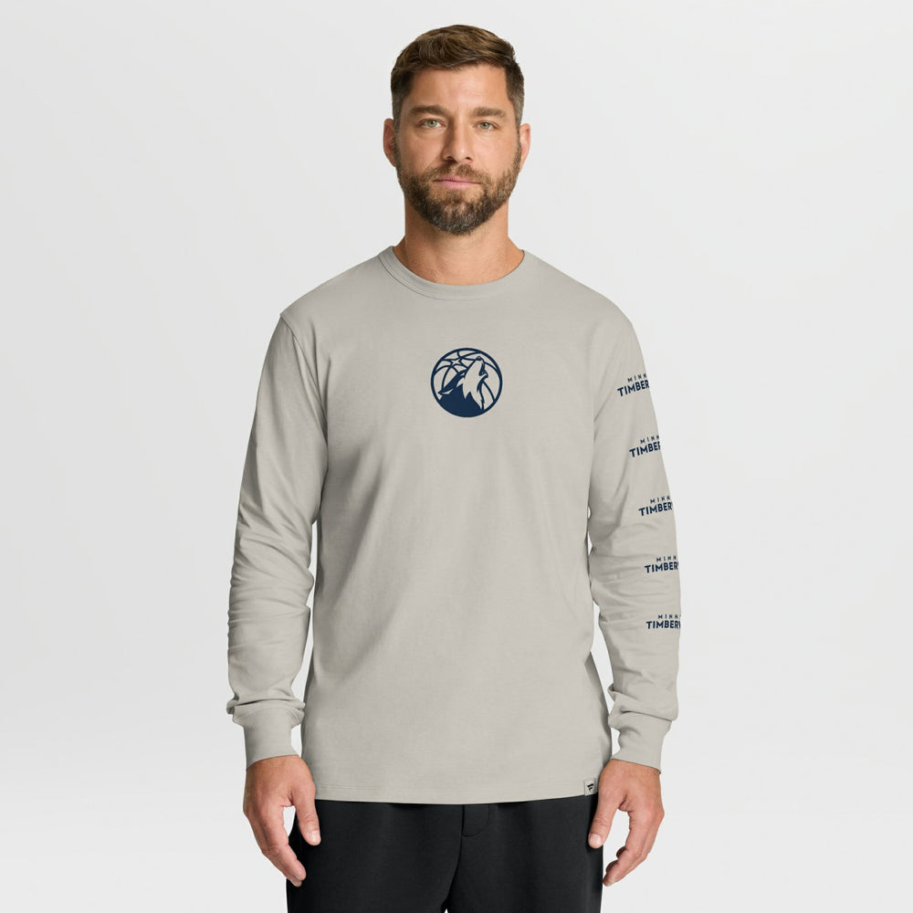 Minnesota Timberwolves Crossover Collection Ball Screen Action Premium Long Sleeve T-Shirt Cream