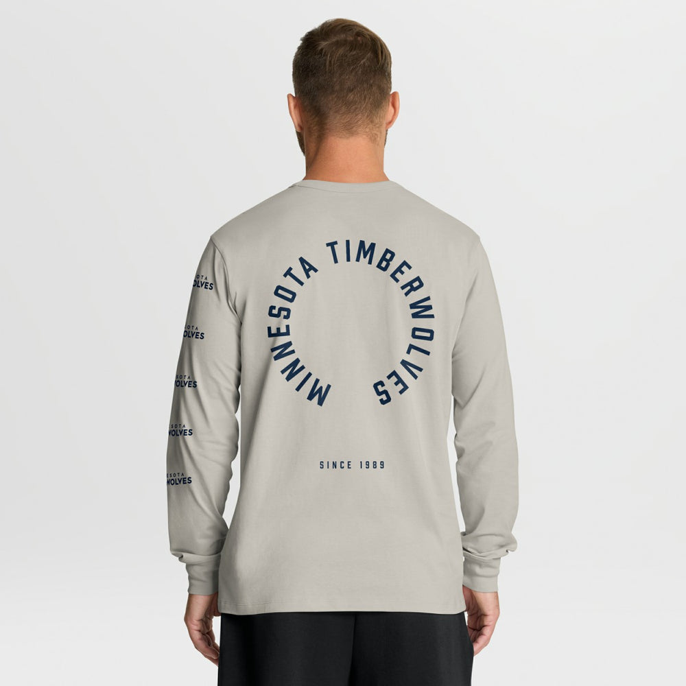 Minnesota Timberwolves Crossover Collection Ball Screen Action Premium Long Sleeve T-Shirt Cream