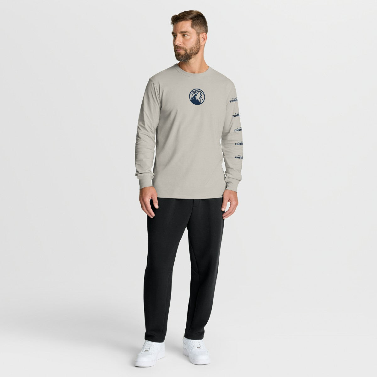 Minnesota Timberwolves Crossover Collection Ball Screen Action Premium Long Sleeve T-Shirt Cream
