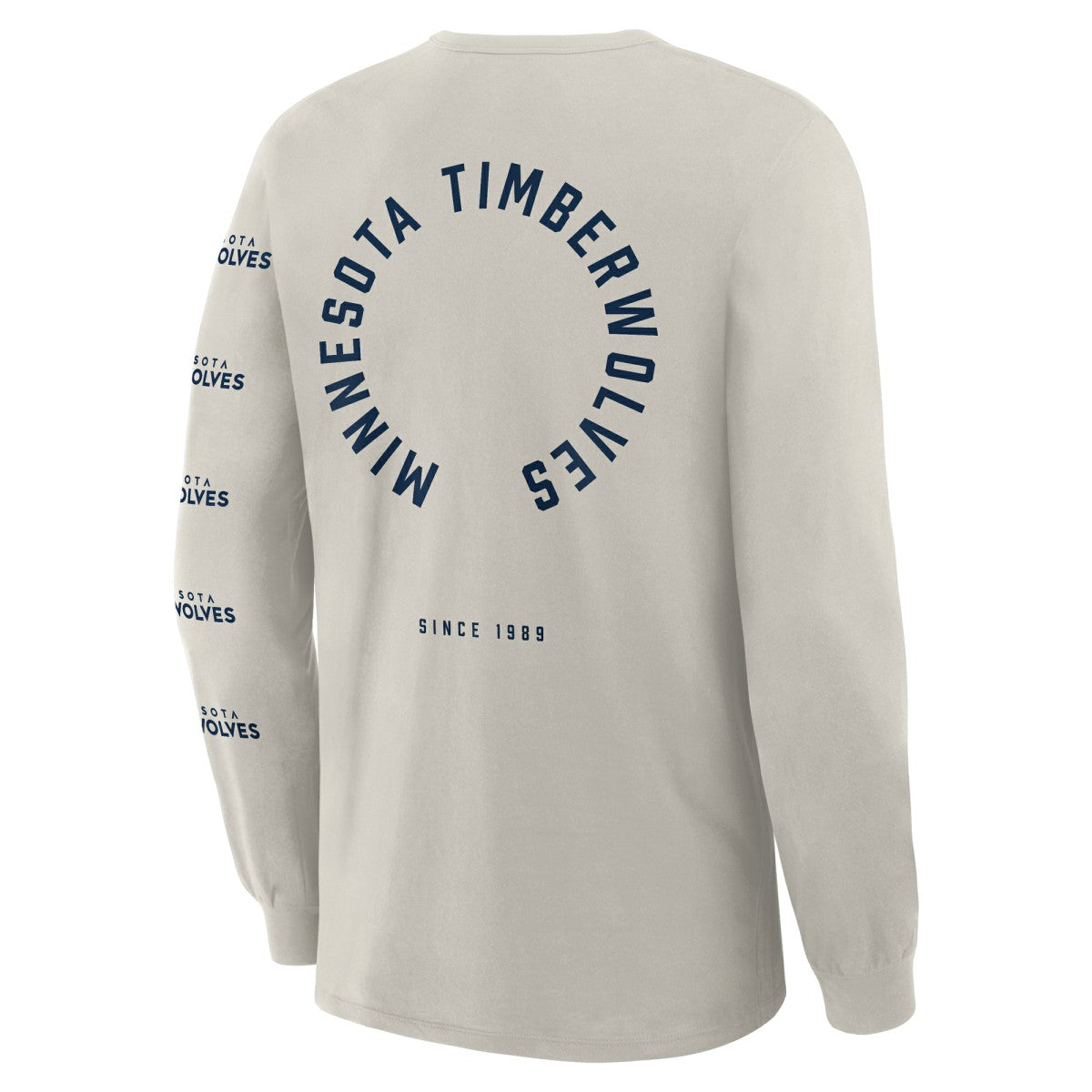 Minnesota Timberwolves Crossover Collection Ball Screen Action Premium Long Sleeve T-Shirt Cream