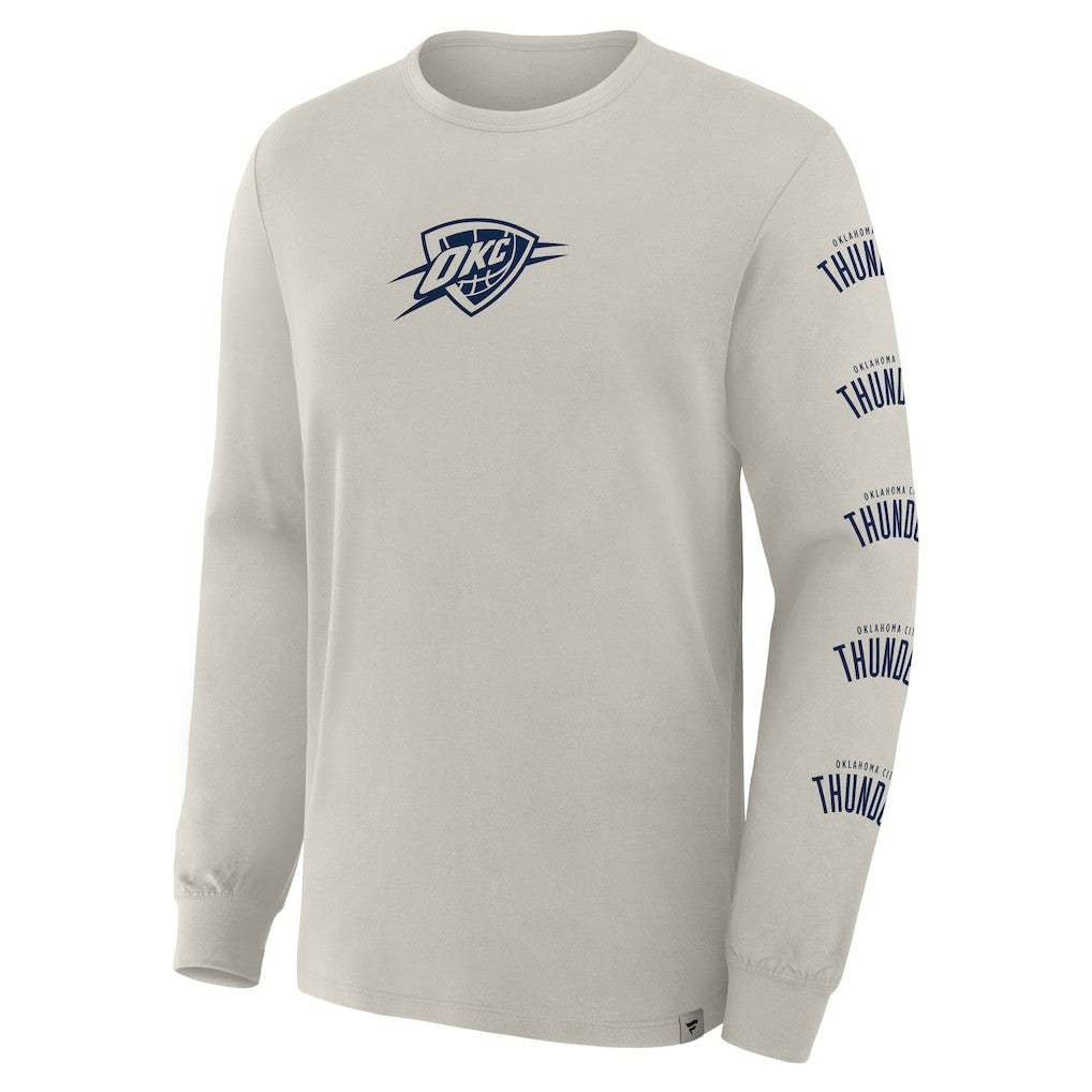 Oklahoma City Thunder Crossover Collection Ball Screen Action Premium Long Sleeve T-Shirt Cream