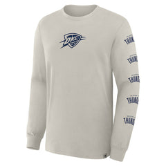 Oklahoma City Thunder Crossover Collection Ball Screen Action Premium Long Sleeve T-Shirt Cream