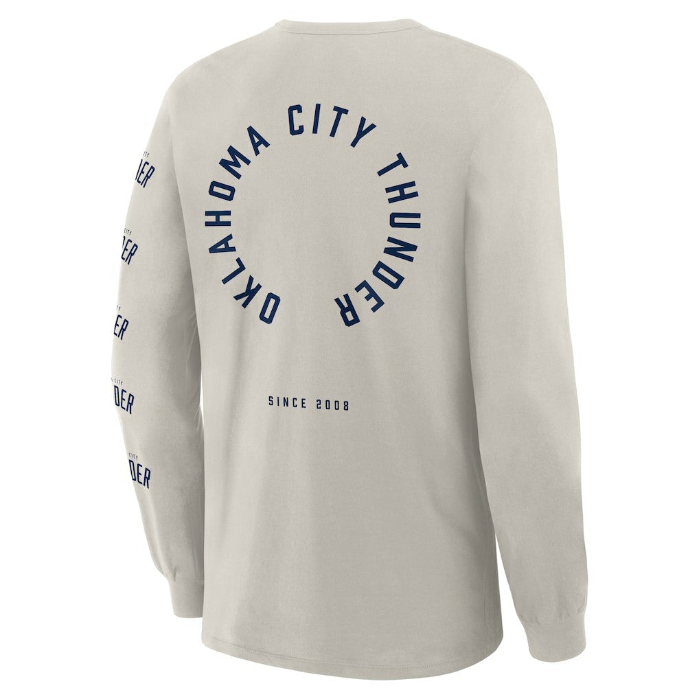 Oklahoma City Thunder Crossover Collection Ball Screen Action Premium Long Sleeve T-Shirt Cream