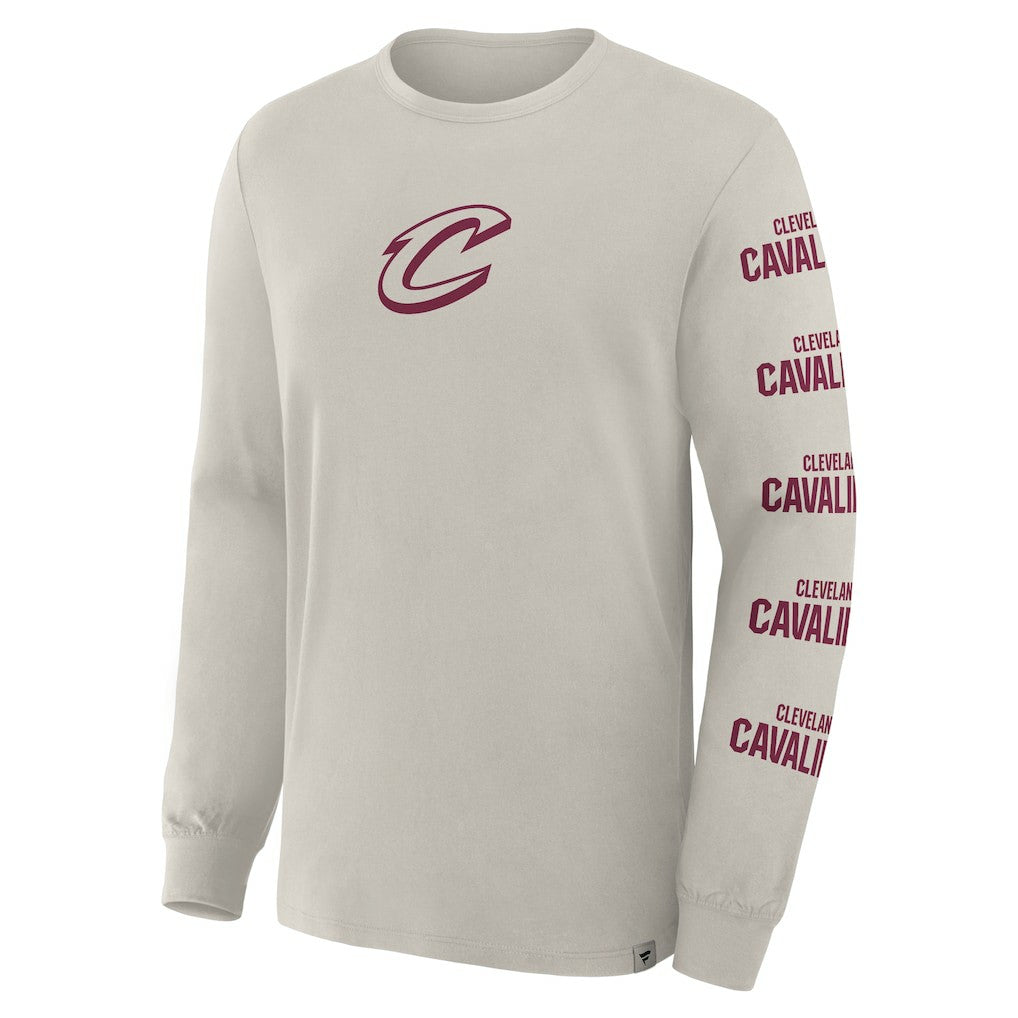 Cleveland Cavaliers Crossover Collection Ball Screen Action Premium Long Sleeve T-Shirt Cream