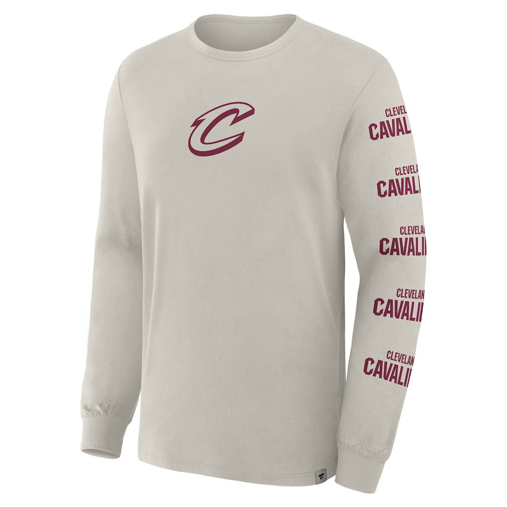 Cleveland Cavaliers Crossover Collection Ball Screen Action Premium Long Sleeve T-Shirt Cream