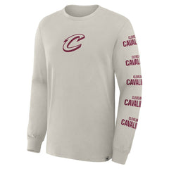 Cleveland Cavaliers Crossover Collection Ball Screen Action Premium Long Sleeve T-Shirt Cream