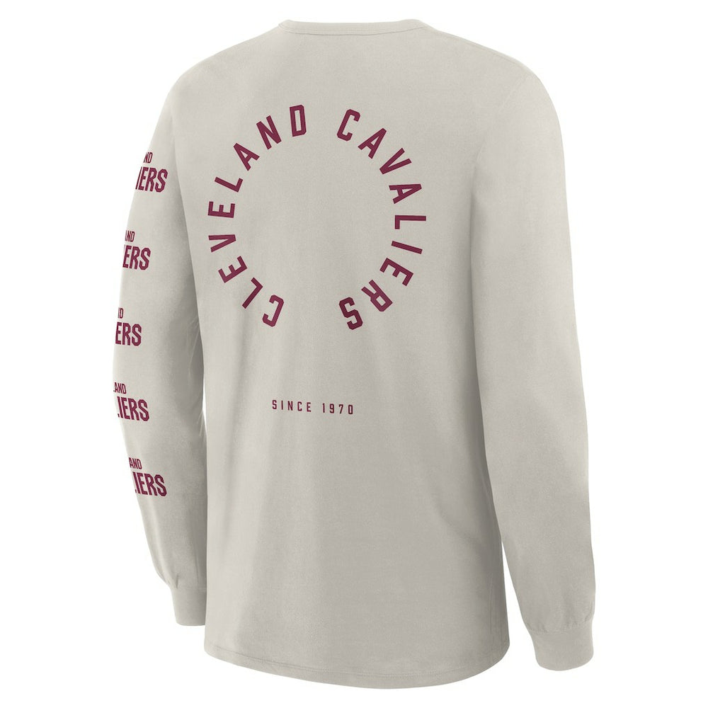 Cleveland Cavaliers Crossover Collection Ball Screen Action Premium Long Sleeve T-Shirt Cream
