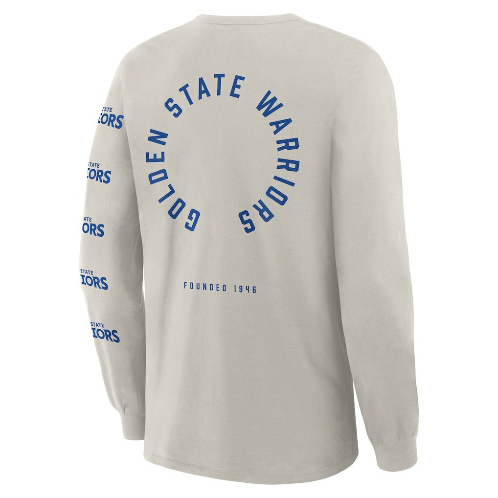 Golden State Warriors Crossover Collection Ball Screen Action Premium Long Sleeve T-Shirt Cream
