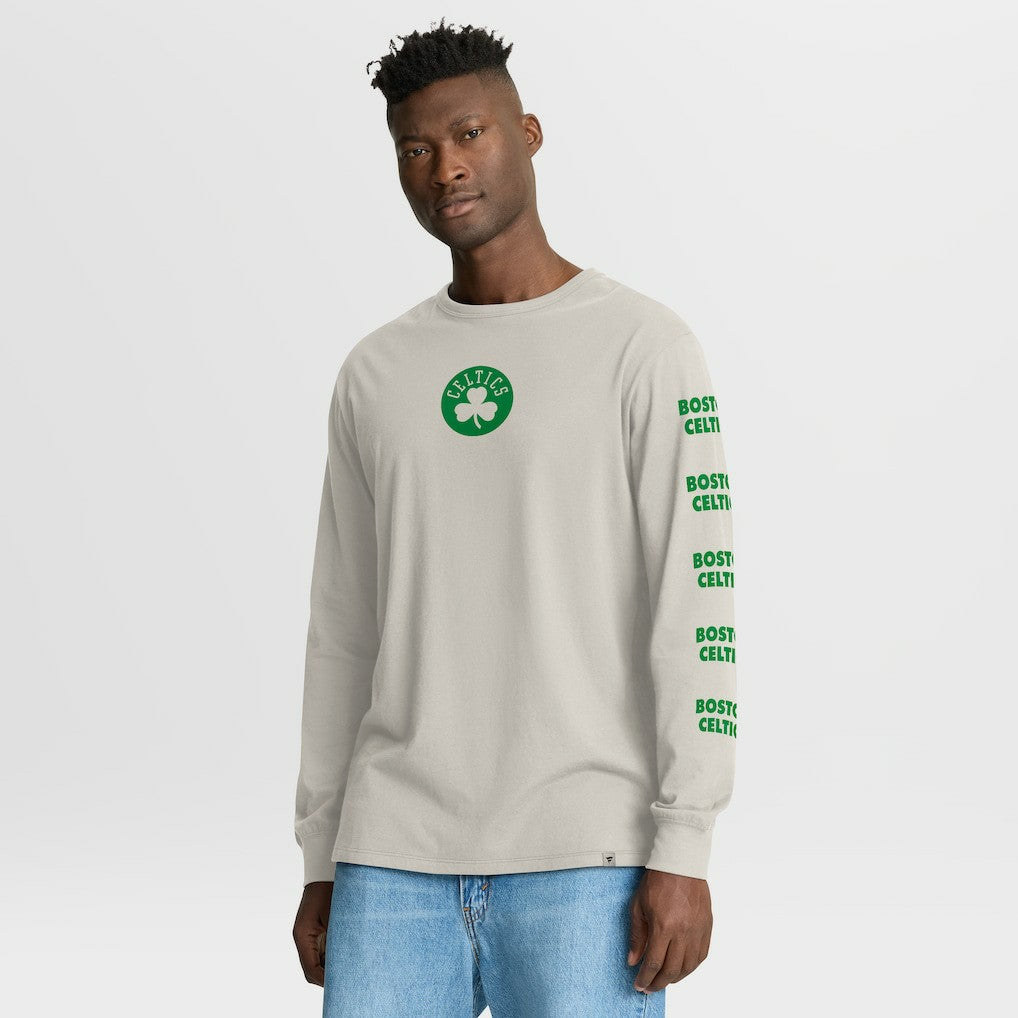 Boston Celtics Crossover Collection Ball Screen Action Premium Long Sleeve T-Shirt Cream