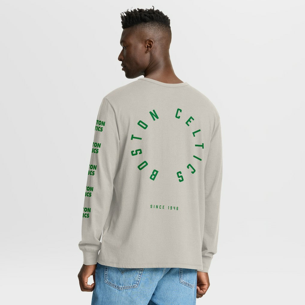 Boston Celtics Crossover Collection Ball Screen Action Premium Long Sleeve T-Shirt Cream