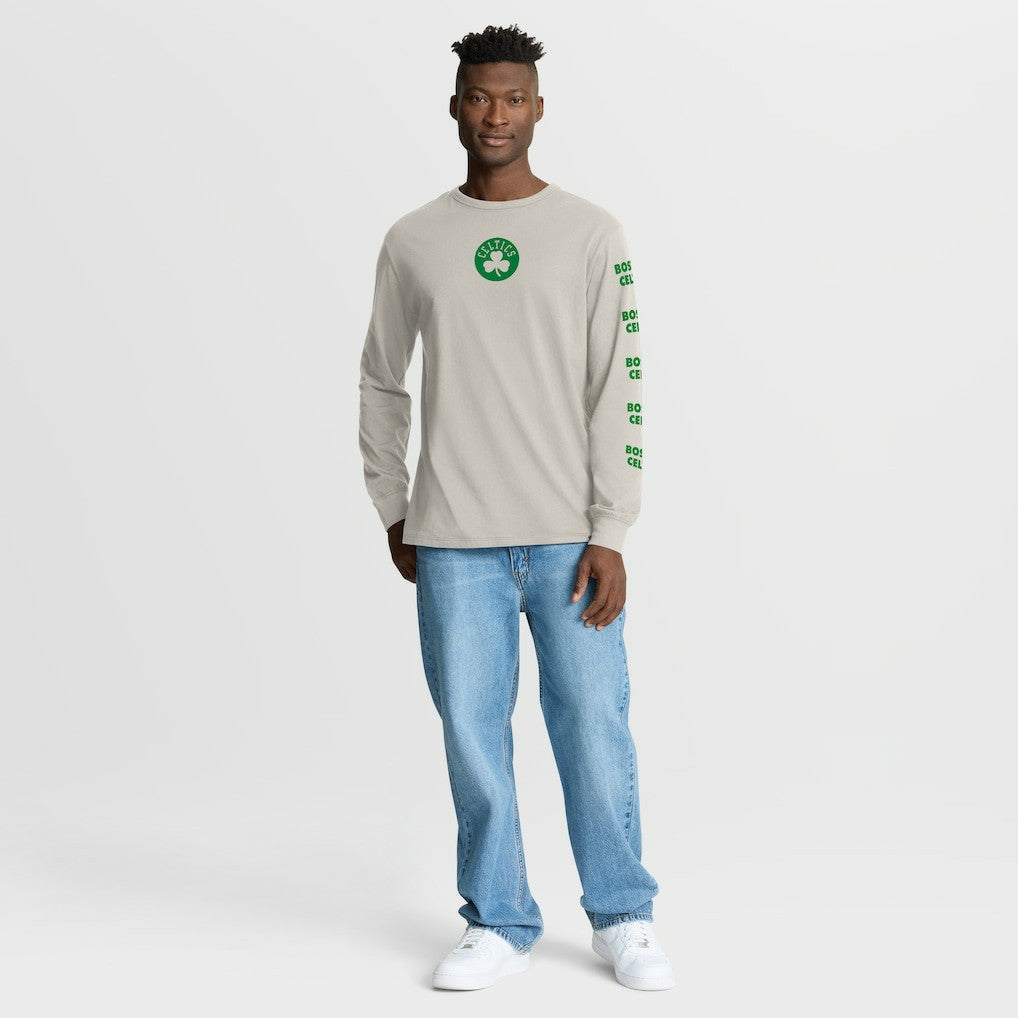 Boston Celtics Crossover Collection Ball Screen Action Premium Long Sleeve T-Shirt Cream
