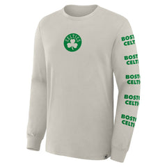 Boston Celtics Crossover Collection Ball Screen Action Premium Long Sleeve T-Shirt Cream