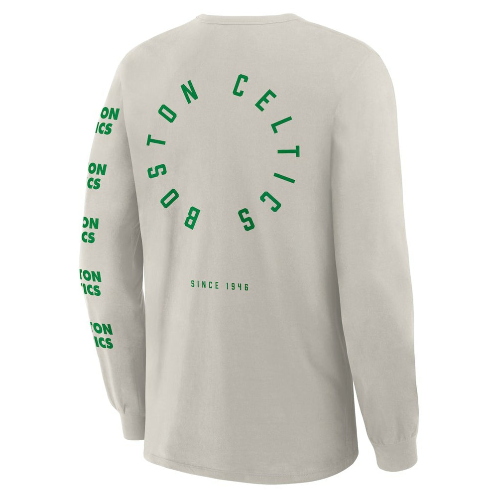 Boston Celtics Crossover Collection Ball Screen Action Premium Long Sleeve T-Shirt Cream