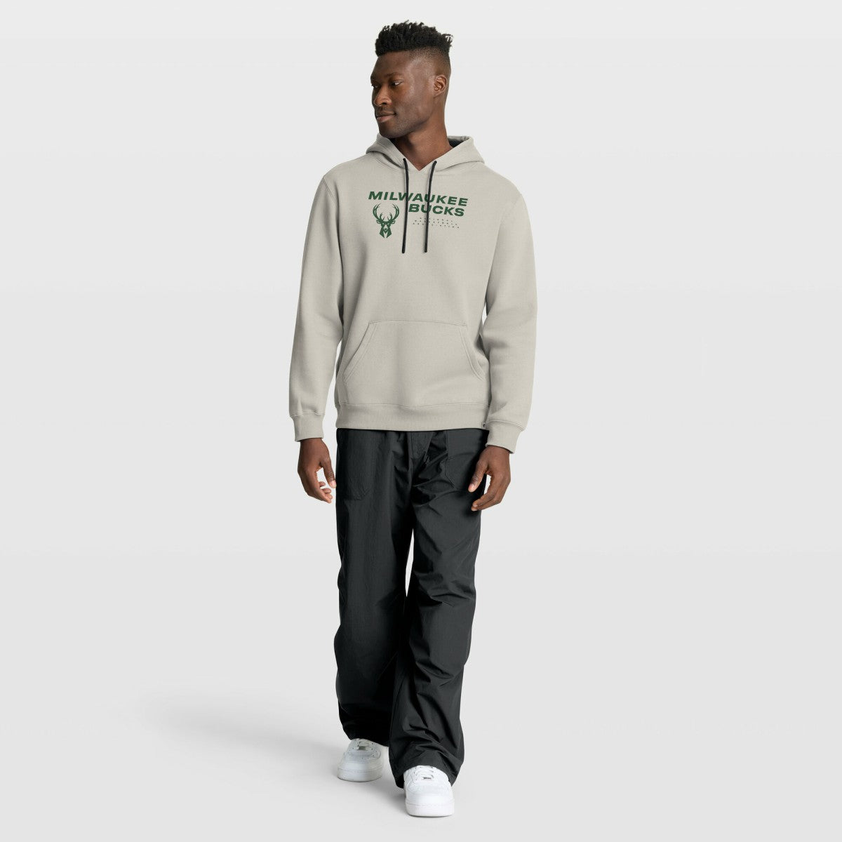 Milwaukee Bucks Crossover Collection Blocked Shot Premium Pullover Hoodie Off White
