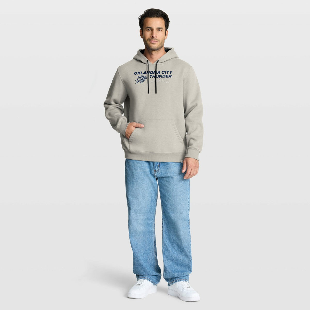 Oklahoma City Thunder Crossover Collection Blocked Shot Premium Pullover Hoodie Off White