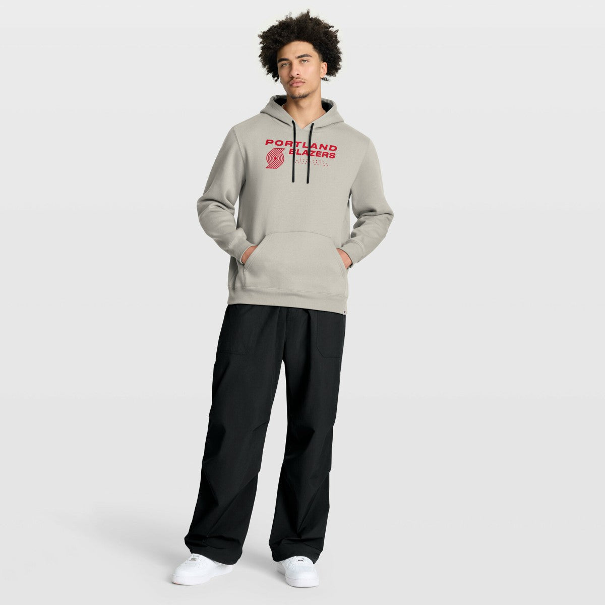 Portland Trail Blazers Crossover Collection Blocked Shot Premium Pullover Hoodie Off White