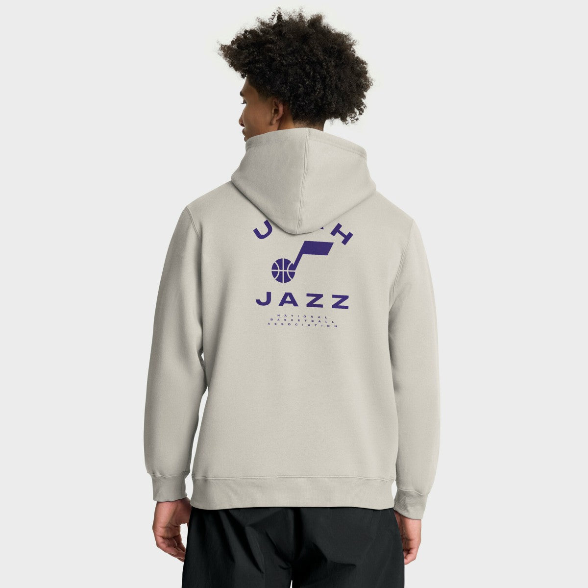 Utah Jazz Crossover Collection Blocked Shot Premium Pullover Hoodie Off White